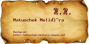 Matuschek Melióra névjegykártya